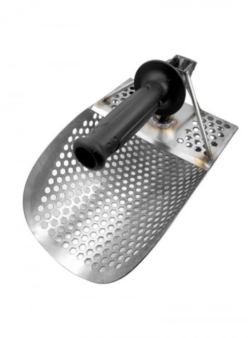 Beach Sand Scoop with Handle Silver/Black 35centimeter
