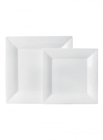 2-Piece Square Food Plate White