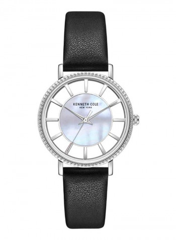 Women's Transparency Water Resistance Leather Analog Watch KC51128001