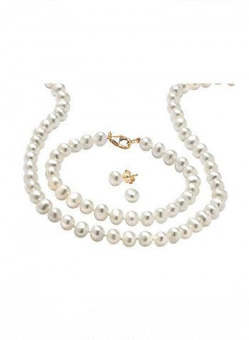 3-Piece Yellow Gold Plated Silver Chain Necklace