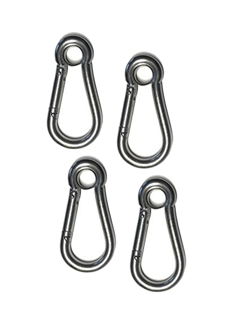 4-Pieces Stainless Steel 316 Spring Hook with Eyelet Carabiner 5.08inch