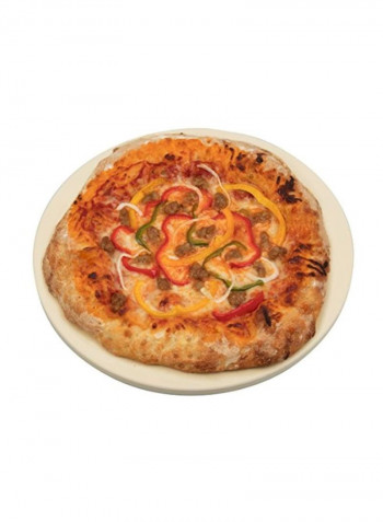 Round Pizza Baking Stone Beige 18.5x10.5x5.2inch