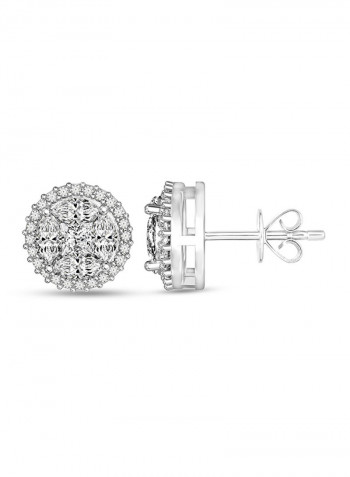 925 Sterling Silver Cubic Zirconia Studded Stud Earrings