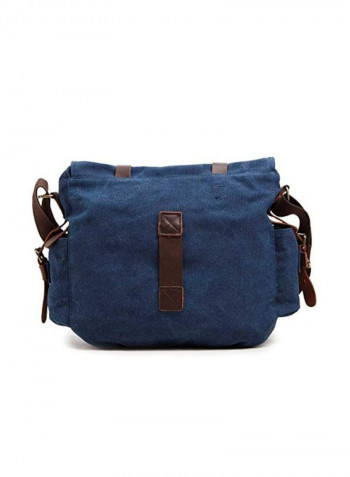 Leather Canvas Camera Bag Blue/Brown