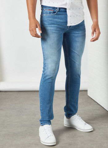 Light Wash Skinny Jeans Blue