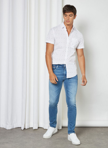 Light Wash Skinny Jeans Blue