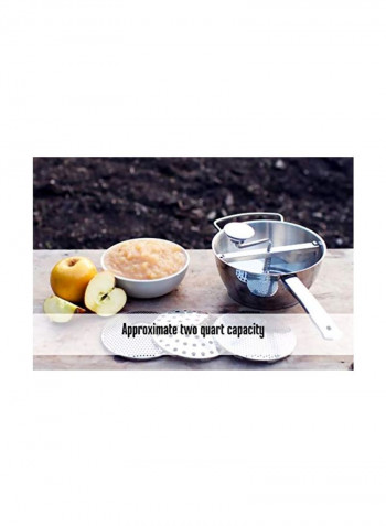 4-Piece Stainless Steel Food Mill And Milling Disc Set Silver 8.8x16.8x6.8inch