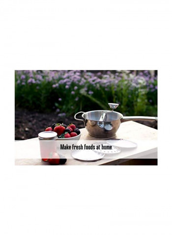4-Piece Stainless Steel Food Mill And Milling Disc Set Silver 8.8x16.8x6.8inch