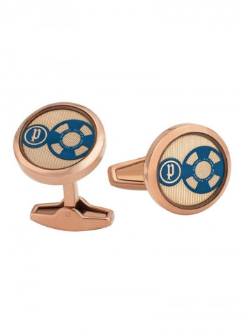 Cufflinks And Pen Set Rose Gold/Navy
