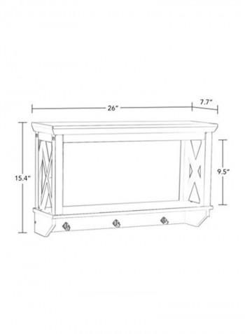 X-Frame Collection Wall Shelf With Hooks White