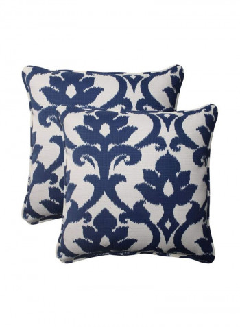 2-Piece Throw Pillow Blue/White 18.5x5x18.5inch