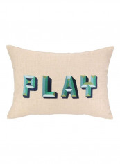Play Printed Pilow Beige/Blue/Green 50.8x35.6x12.7centimeter