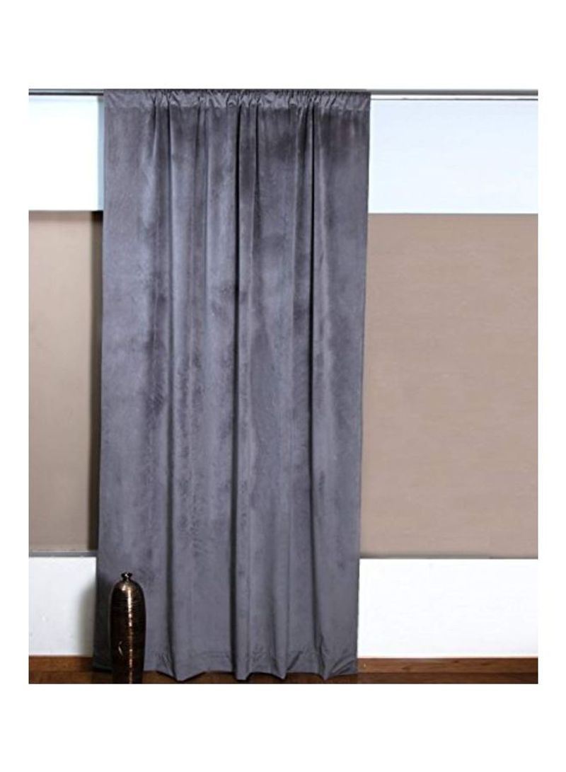 Plush Solid Curtain Blue 52x84inch