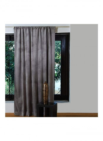 Plush Solid Curtain Blue 52x84inch