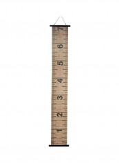 Canvas Growth Ruler Wall Décor Silver/Black 1x14x92inch