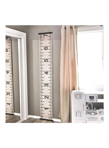 Canvas Growth Ruler Wall Décor Silver/Black 1x14x92inch