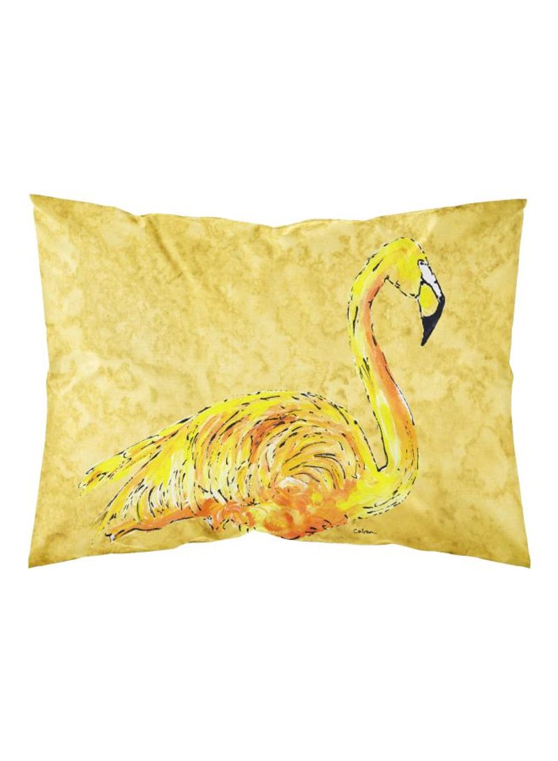 Flamingo Printed Pillowcase Yellow/Orange/Black 30x0.1x20.5inch