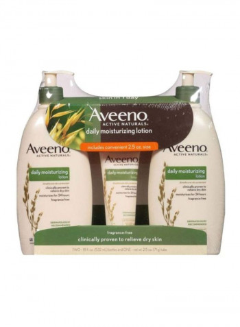 Pack Of 3 Daily Moisturizing Body Lotion 2x Lotion Bottles (18), Lotion Tube (2.5)ounce