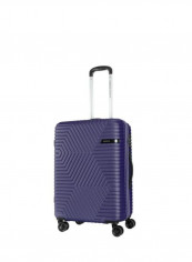 4 Wheels Ellen Hard Side Cabin Lugage Trolley Bag 55cm Oxford Blue
