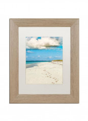 Beach Walk Birch Frame Wall Art Multicolour 11 x 14inch