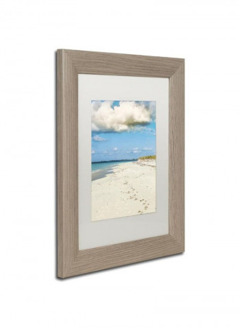 Beach Walk Birch Frame Wall Art Multicolour 11 x 14inch