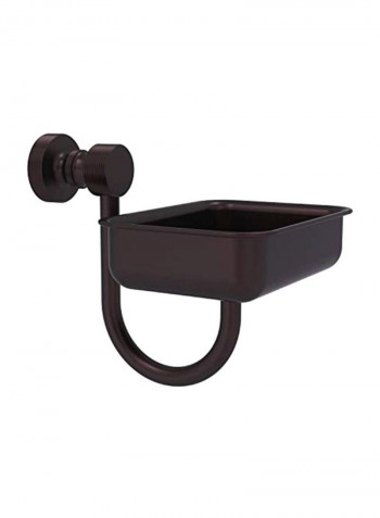 Foxtrot Collection Wall Mounted Soap Dish Brown 4.5x3.5x2inch