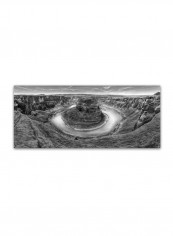 Horseshoe Bend BW Canvas Wall Art Black/White 10 x 24inch