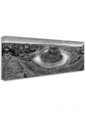 Horseshoe Bend BW Canvas Wall Art Black/White 10 x 24inch
