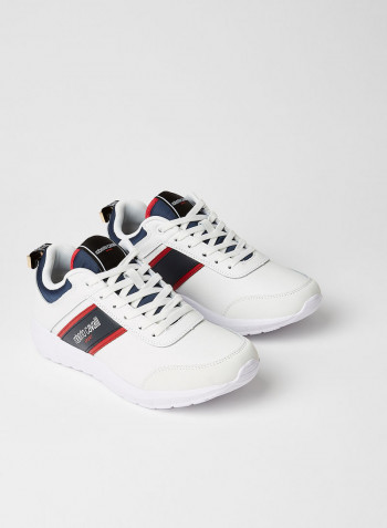 Logo Detailed Fred Low Top Sneaker White/Black/Red