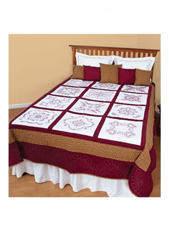 12-Piece Vintage Quilt Blocks White/Red