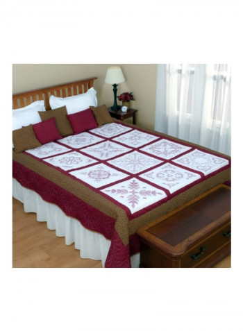 12-Piece Vintage Quilt Blocks White/Red