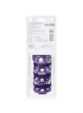 4-Piece Magnetic Comb Set Purple