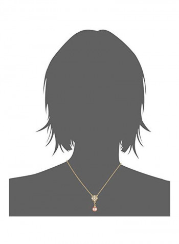Alloy Pearl And Crystal Studded Pendant Necklace