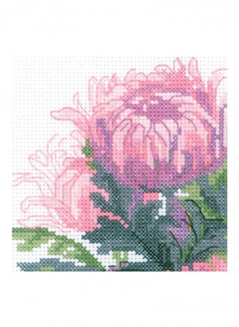 Counted Cross Stitch Kit Pink/Green/Purple