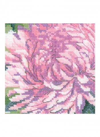 Counted Cross Stitch Kit Pink/Green/Purple