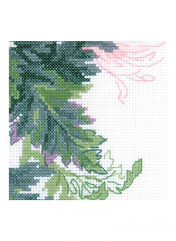 Counted Cross Stitch Kit Pink/Green/Purple