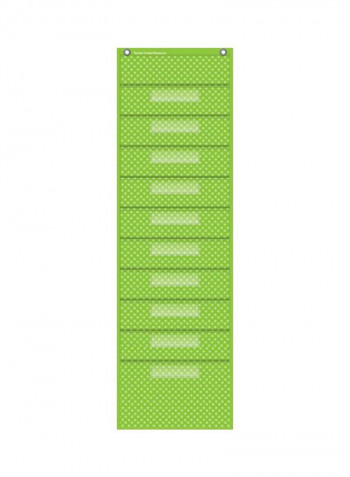 Polka Dotted File Storage With Pocket Green