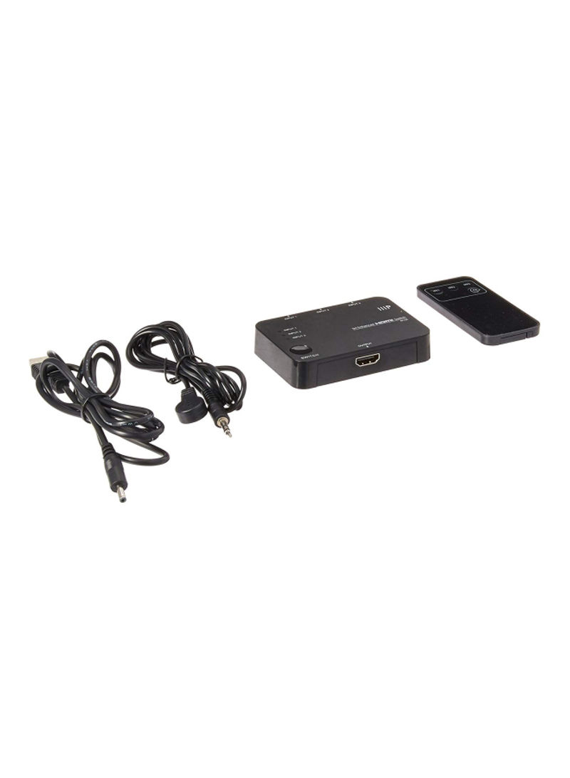 4K Pro Enhanced HDMI Switch With Built-In Equalizer Remote Control Black