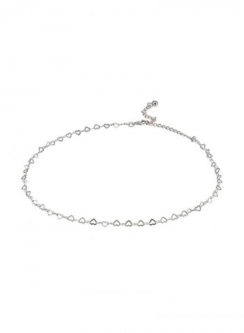 925 Sterling Silver Open Heart Choker Necklace