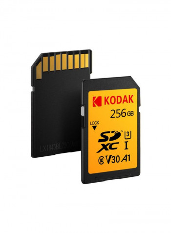 بطاقة ذاكرة UHS-I V30 SDXC SD 256غيغابايت أصفر/أسود