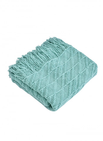 Diamond Pattern Solid Design Blanket Polyester Blue 130x170centimeter