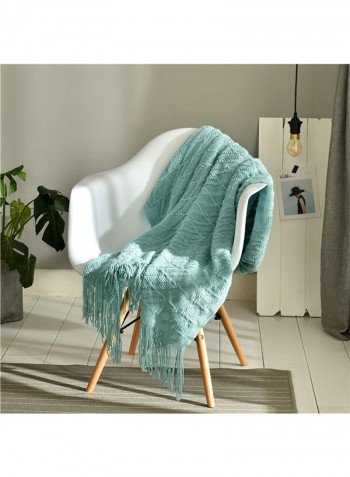 Diamond Pattern Solid Design Blanket Polyester Blue 130x170centimeter