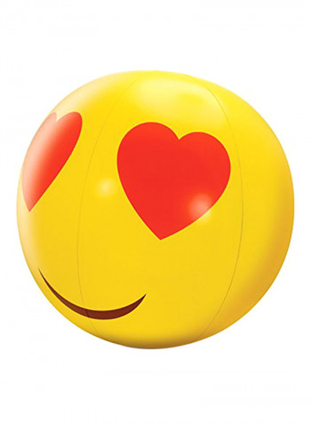 Set Of 3 Large Emoji Beach Balls And Foot Pump 24inch