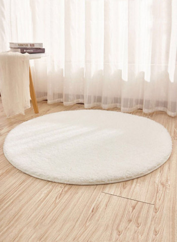 Soft Plush Pattern Comfortable Floor Mat White 120centimeter
