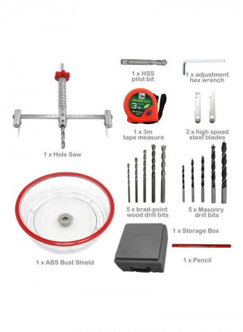 Adjustable Hole Saw Cutter Set Multicolour