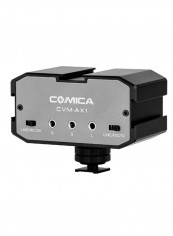 Real-Time Monitoring Audio Mixer Adapter Preamplifier Black/Grey