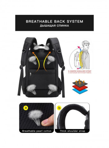 Waterproof Canvas Backpack Black/White