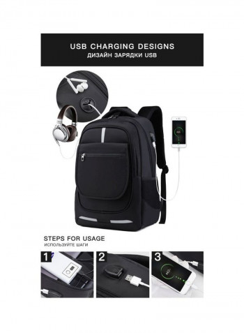 Waterproof Canvas Backpack Black/White