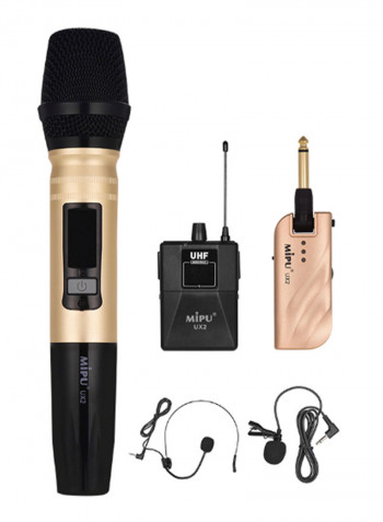 Professional Dual-Channel Wireless Microphone Kit For Karaoke MI2052 Rose Gold/Silver/White