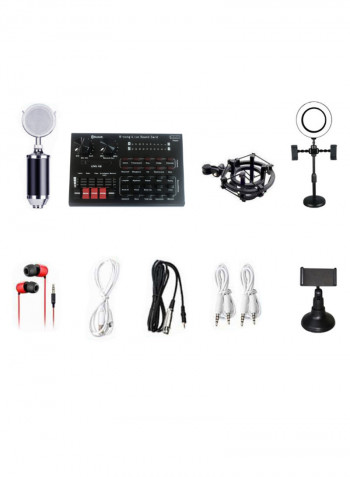 10-Piece R8 Live Sound Card Set Black/Red/White